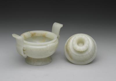 图片[3]-Jade lidded incense burner with handles, Qing dynasty (1644-1911)-China Archive